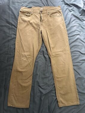 Old Navy Straight Khaki Pants in Camel Brown